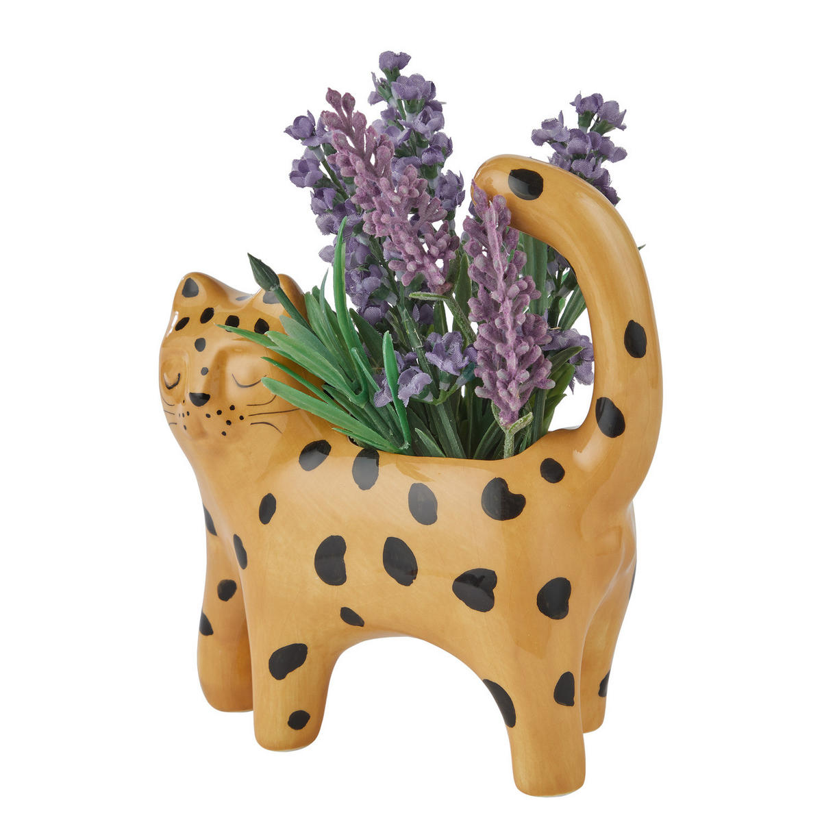 MINI VASE Little Leo Leopard - Hellbraun, Keramik (16cm) - Butlers