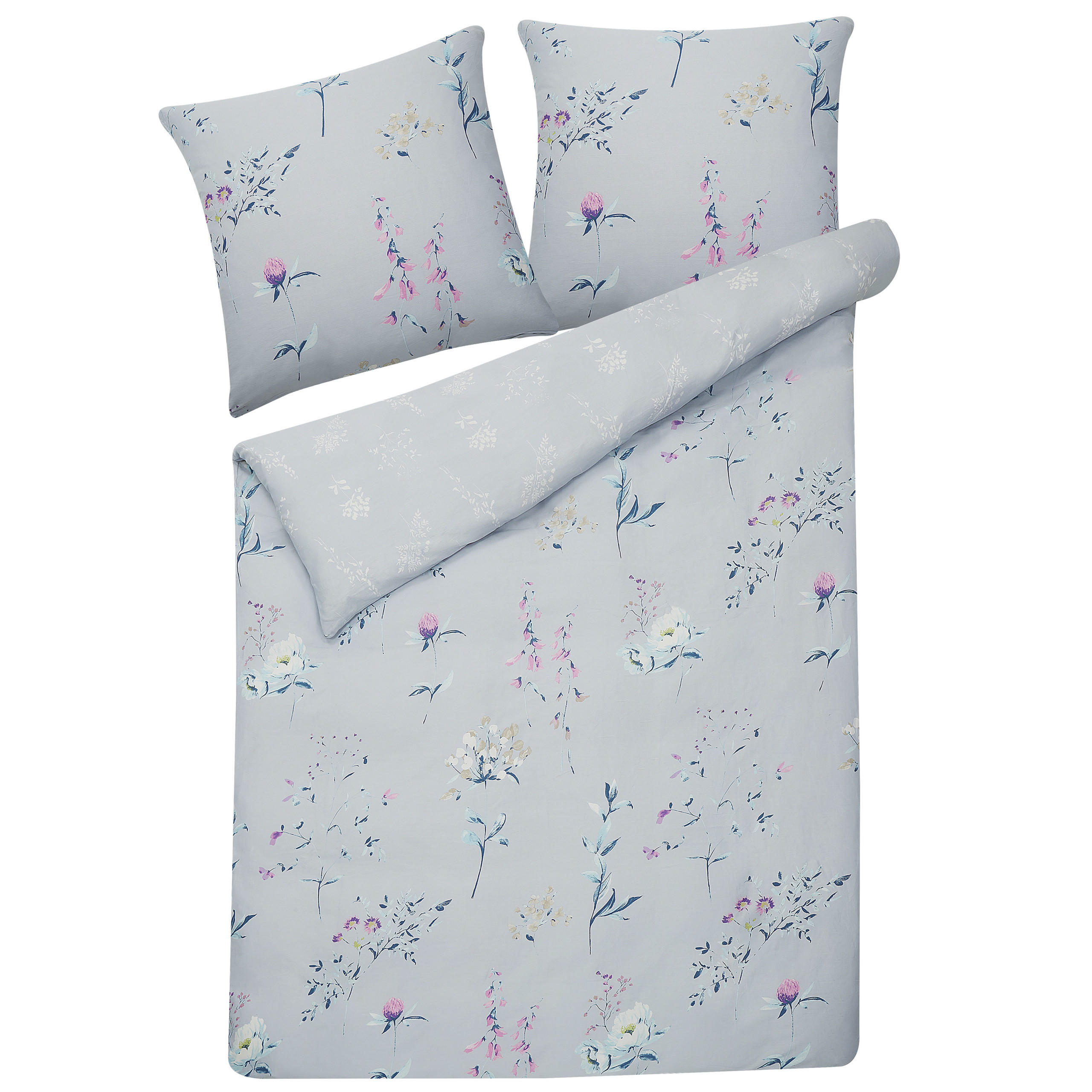 BETTWÄSCHE SET Evergreen 155x220 cm - Blau, Textil (155/220cm) - Beliani