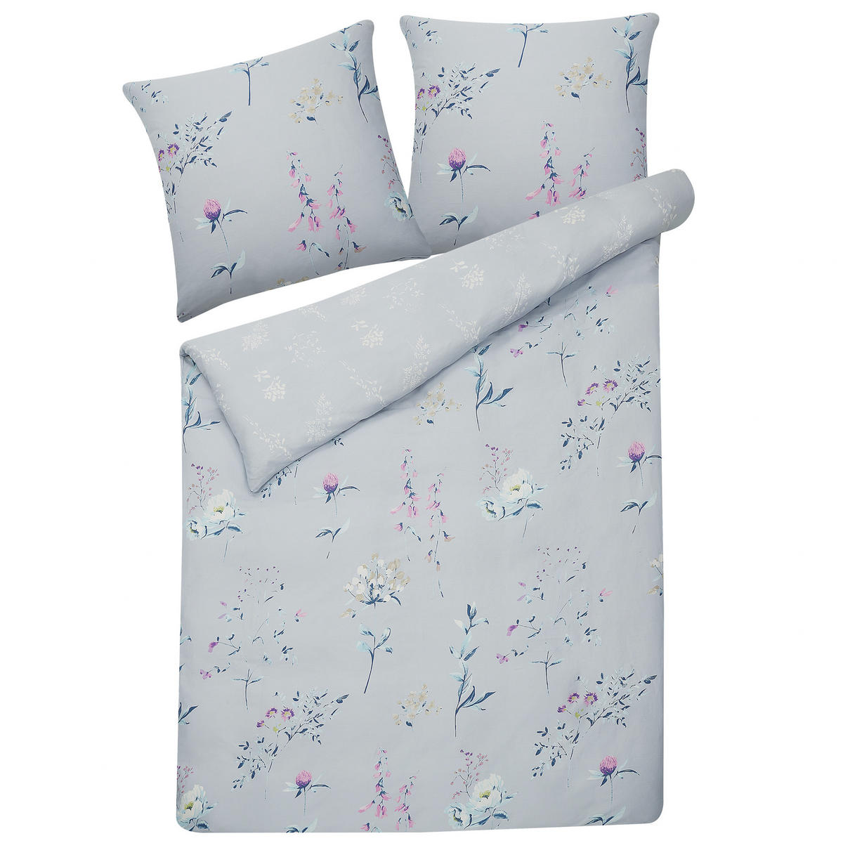 BETTWÄSCHE SET Evergreen 155x220 cm - Blau, Textil (155/220cm) - Beliani