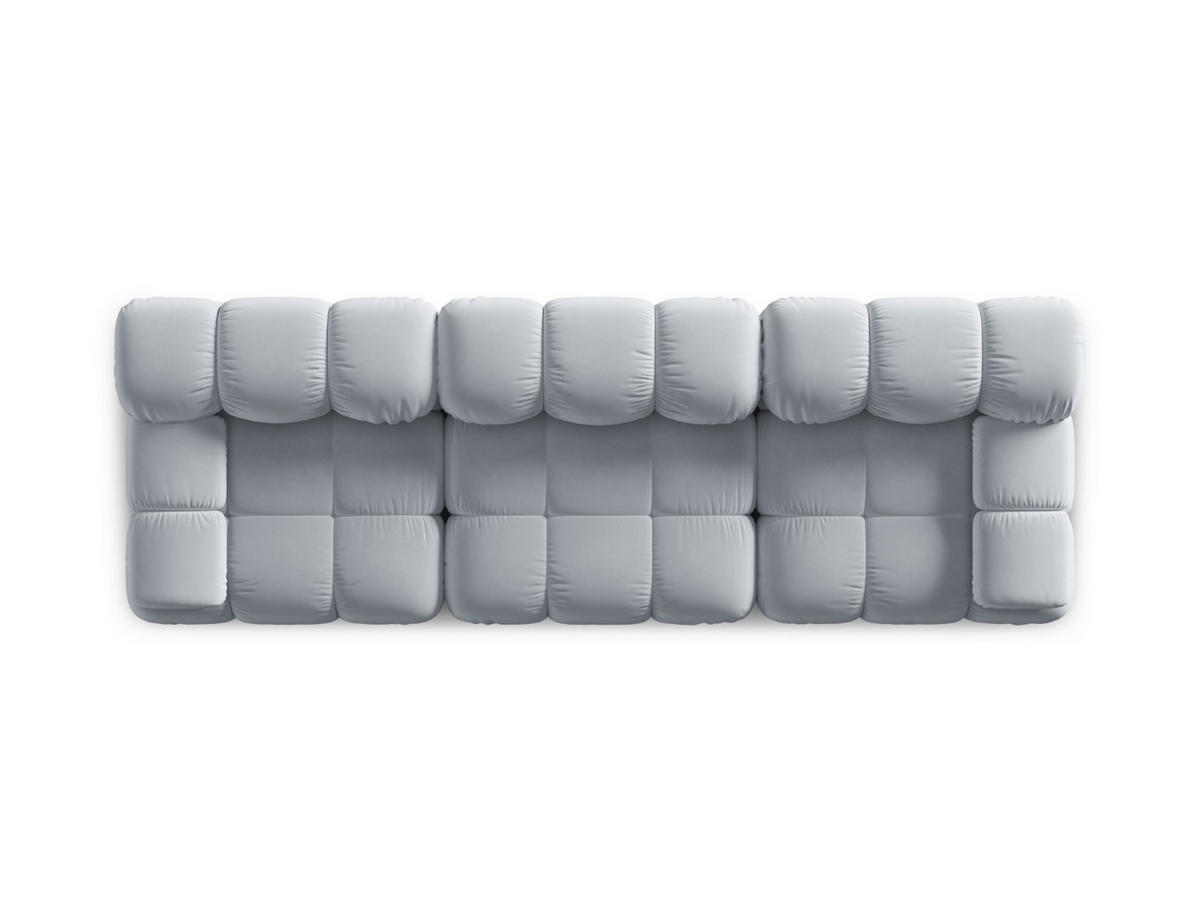 MODULARES-SOFA Bellis aus Samt hellblau 3 Sitzplätze - Hellblau, Textil (94/63/282cm) - Micadoni