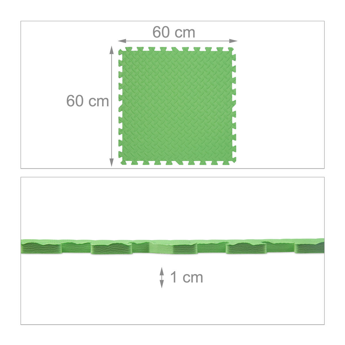 8XBODENSCHUTZMATTE - Grün, Kunststoff (60/60cm) - Relaxdays