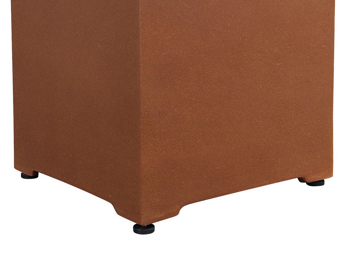 FEUERSCHALE - 41cm x 41cm - Kunststein - terracotta - SEROZA - Braun, Stein (41/62.6/41cm) - Vente-Unique