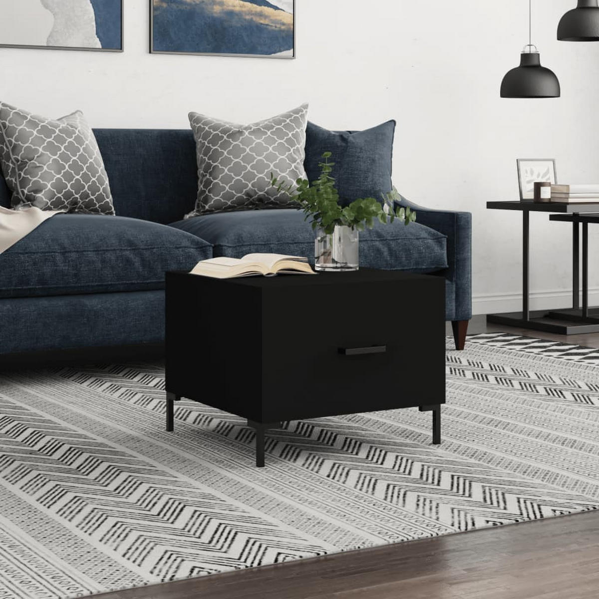 COUCHTISCH Schwarz 50x50x40 cm Holzwerkstoff - Schwarz, Holzwerkstoff (50/50/40cm) - furnicato