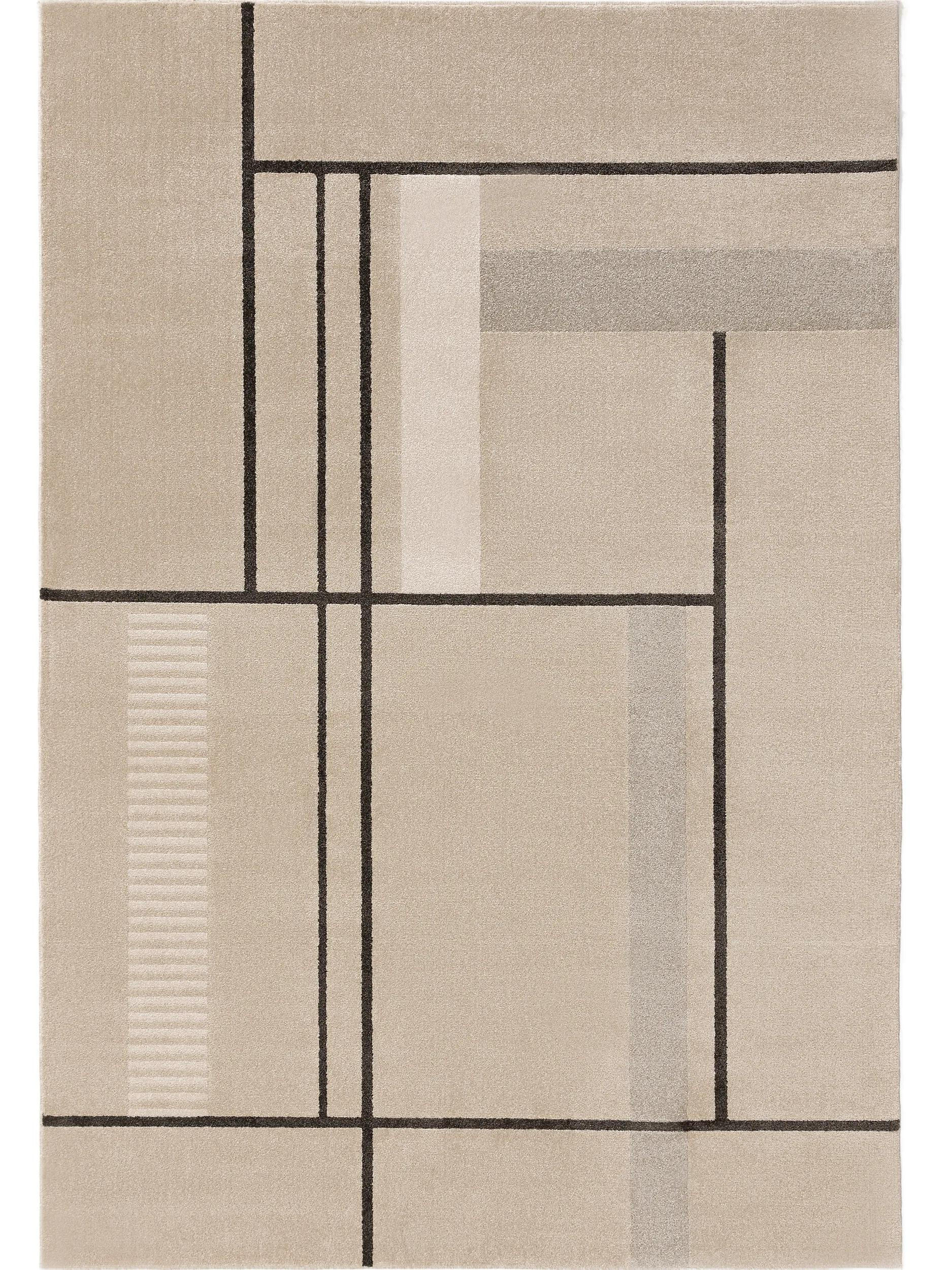 TEPPICH Ida Cream/Anthrazit 160x230 cm - Creme, Textil (160/230cm) - benuta Pop