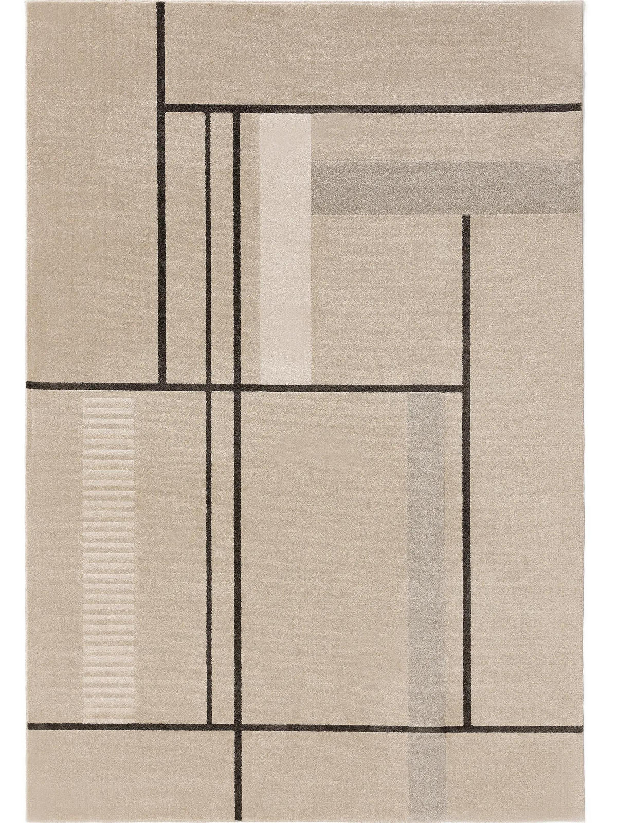 TEPPICH Ida Cream/Anthrazit 160x230 cm - Creme, Textil (160/230cm) - benuta Pop