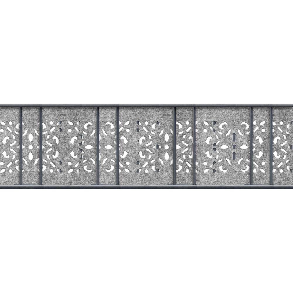 SICHTSCHUTZSTREIFEN Design Vlies Ornament für Doppelstabmatten Hellgrau 2,6m - Hellgrau, Kunststoff (260/19cm) - ZAUN|ZU