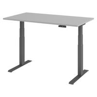 SCHREIBTISCH elektrisch XDKB 80/140/74 cm in Grau/Graphitfarben - Graphitfarben/Grau, Holzwerkstoff (80/140/74cm) - bümö