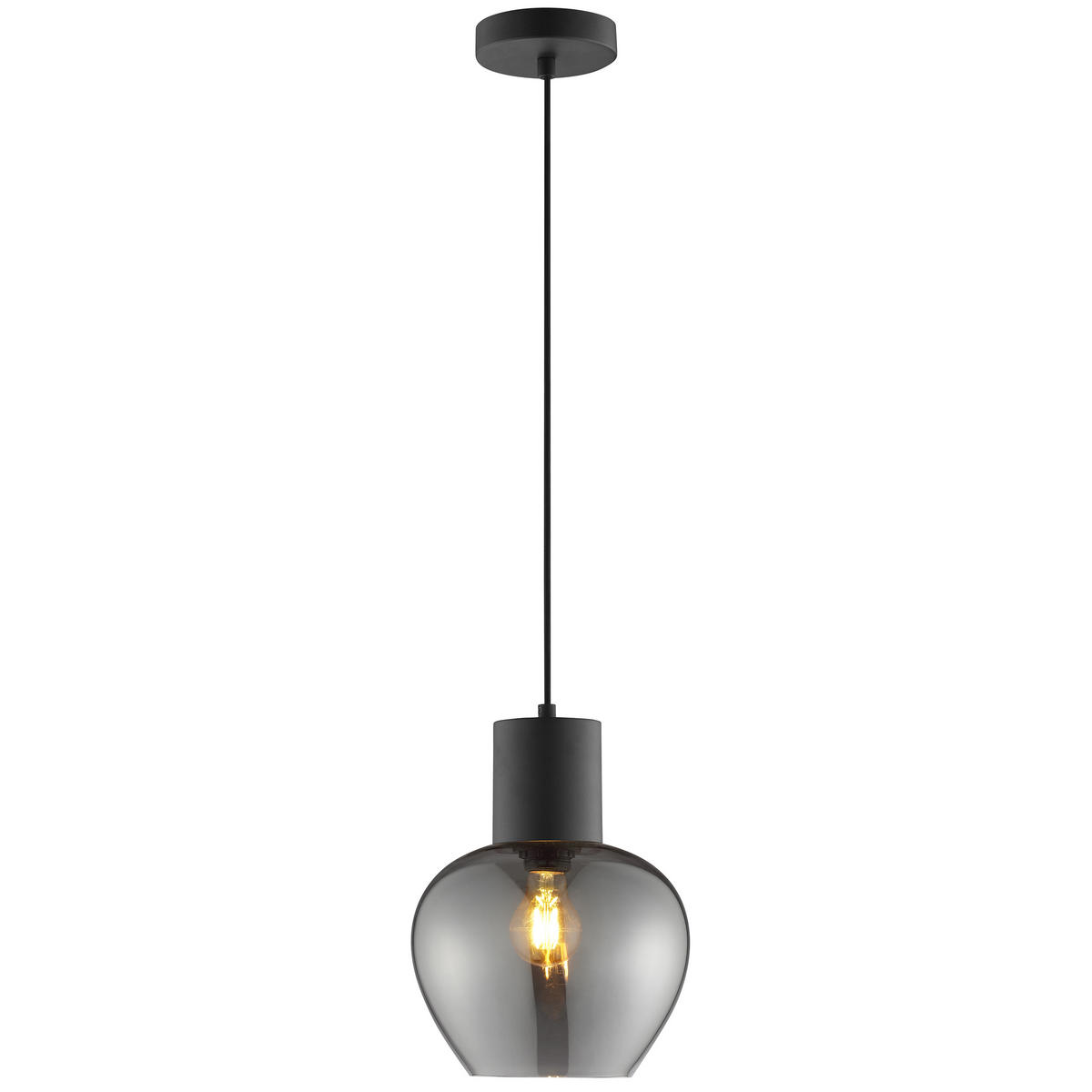 LED DECKENLEUCHTE Ligari Schwarz/Rauchglas 23/23/150 cm - Multicolor, Kunststoff (23/23/150cm) - Brilliant