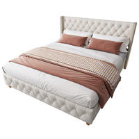 POLSTERBETT 140/190 cm aus Leinen in Beige mit Lattenrost - Beige, Textil (140/190cm) - Flora Grace