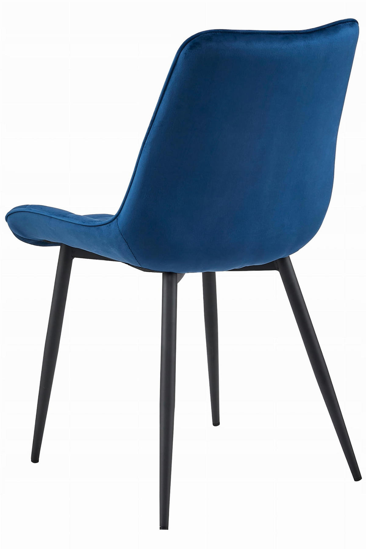 STUHL BARDI 2-er Set, Blau, Schwarz, mit Samtstoff gepolstert - Grün, Textil/Metall (49/83/58cm) - Komodee