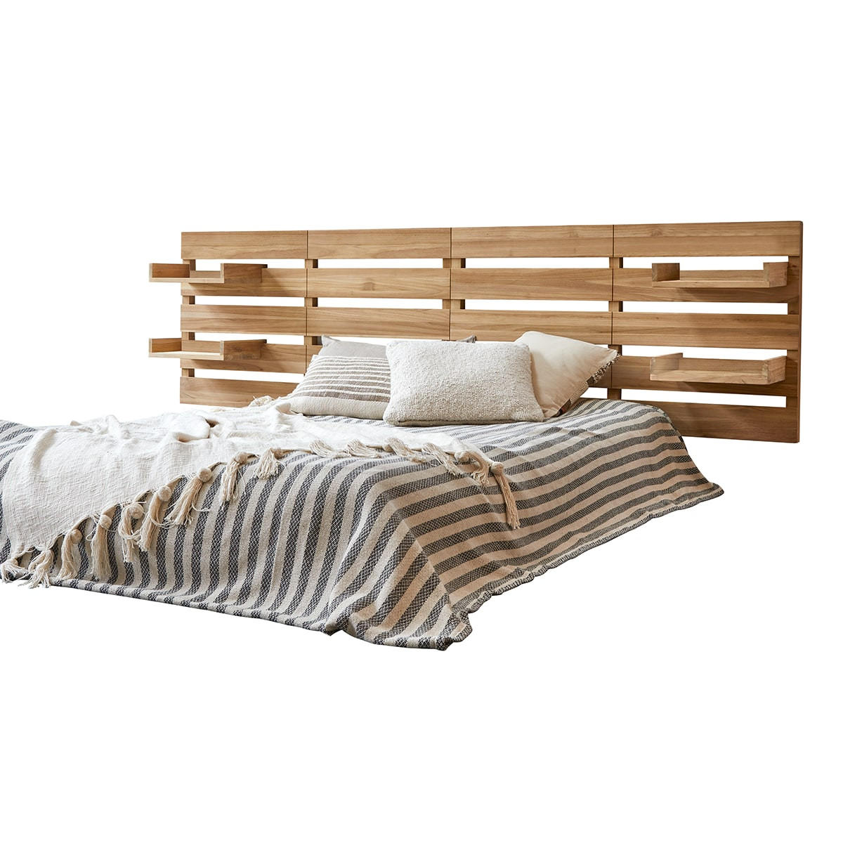 KOPFTEIL Urbain Natur aus Teak - Naturfarben, Holz (270/76/5cm) - Tikamoon