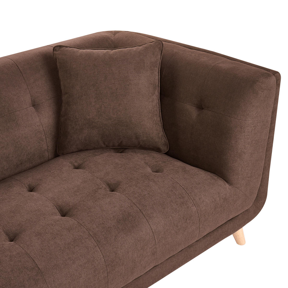 POHOVKA 2-místná Látka Tmavě hnědá Habo - světle hnědá, textil (176/78/72cm) - Beliani