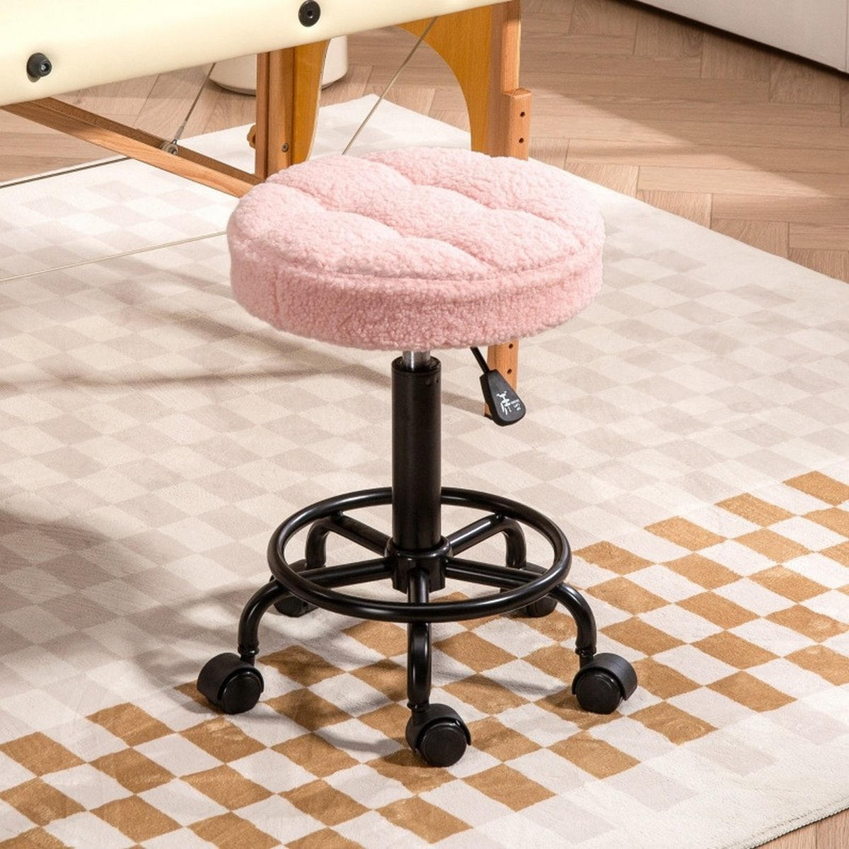 ROLLHOCKER höhenverstellbar 50-66 cm Pink - Pink, Kunststoff (50/66/50cm) - Meubliv