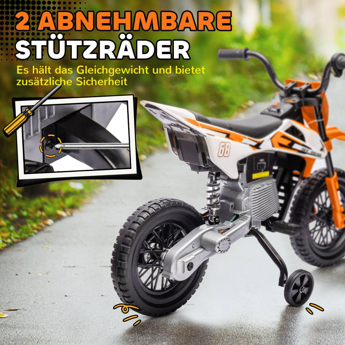 ELEKTRO-KINDERMOTORRAD Liliana Orange Kunststoff 107/56/70 cm - Orange, Kunststoff (70/107/56cm) - Jamb
