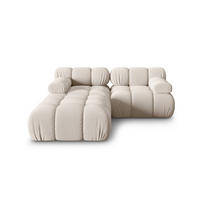 SOFA modular Bellis aus 3D-Stoff leichtes beige 3 Sitzplätze - Creme, Textil (188/70/188cm) - Micadoni