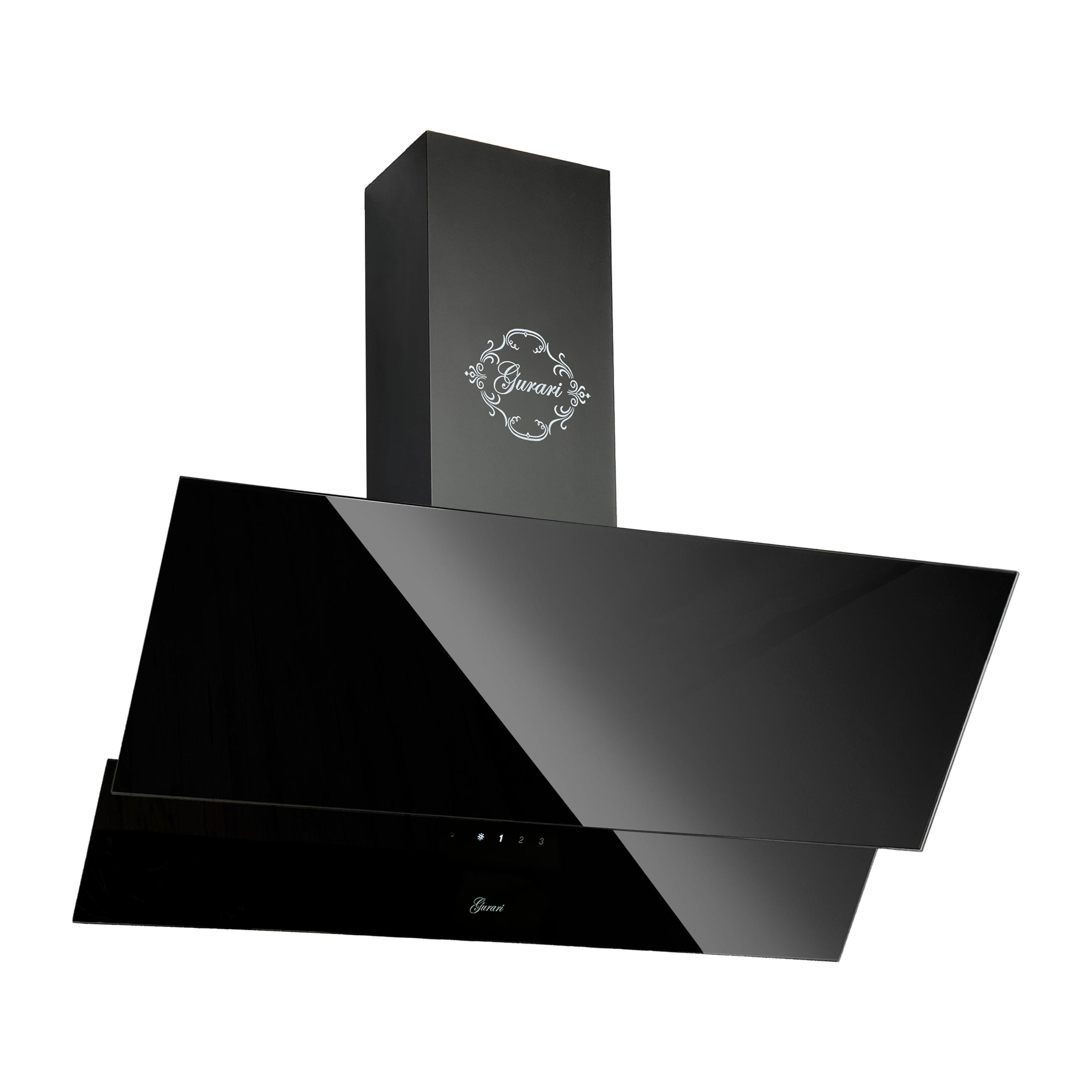 DUNSTABZUGSHAUBE GCH D 268 BL 9 Prime N 90 cm Schwarz - Schwarz, Glas/Metall (90/96.5/40cm) - Gurari