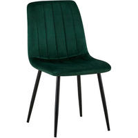 STUHL Samt Grün - Schwarz/Grün, Textil/Metall (45/88/53cm) - CLP
