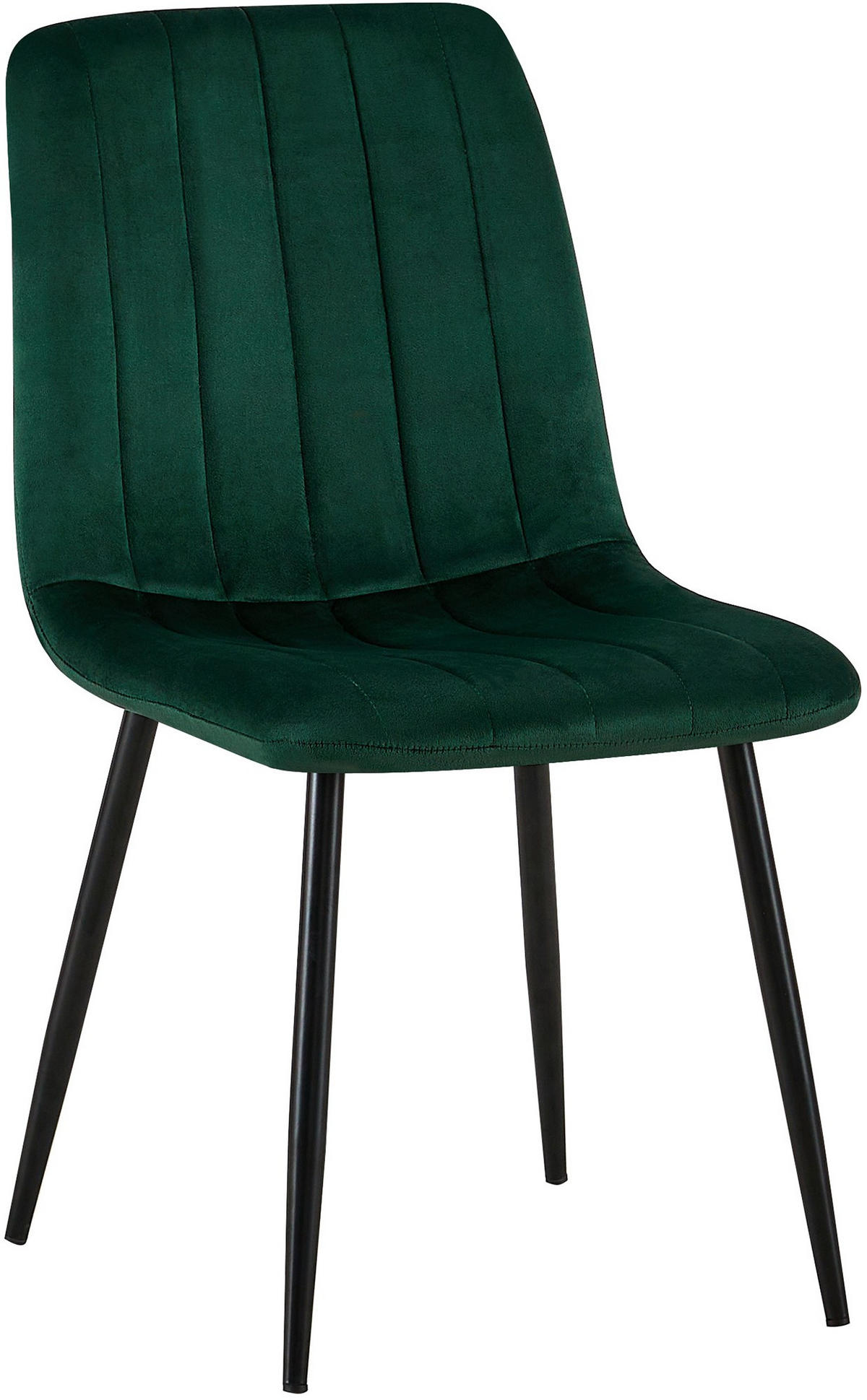 STUHL Samt Grün - Schwarz/Grün, Textil/Metall (45/88/53cm) - CLP