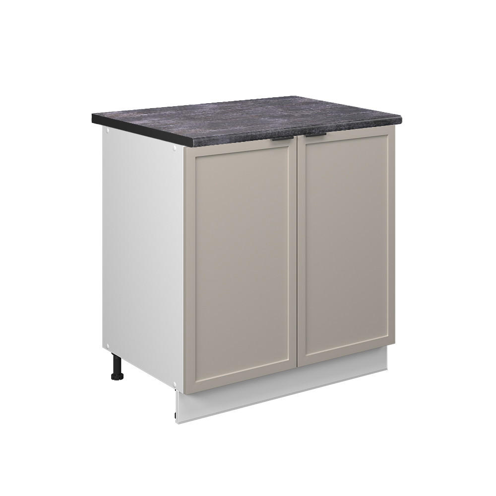 SPÜLENUNTERSCHRANK Fame-Line GrauBeige 80 cm mit Regal, AP Anthrazit - Greige/Weiß, Holzwerkstoff (80/82/60cm) - Vicco