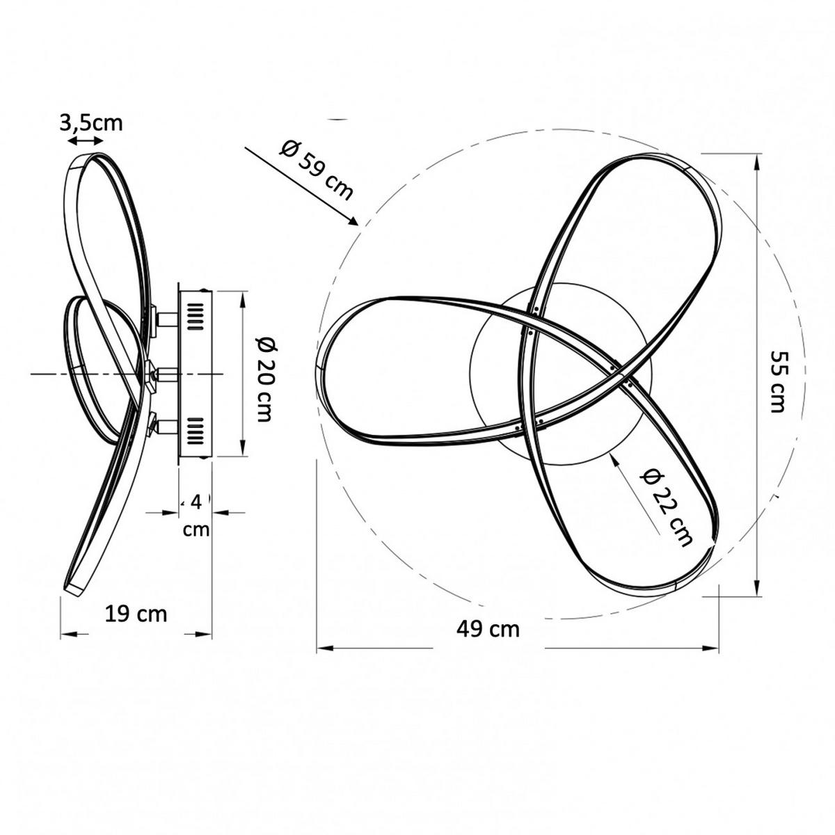 DECKENLEUCHTE Acht, Silber/Chrom, 19cm - Chromfarben, Metall (19/59/19cm) - KOSILUM