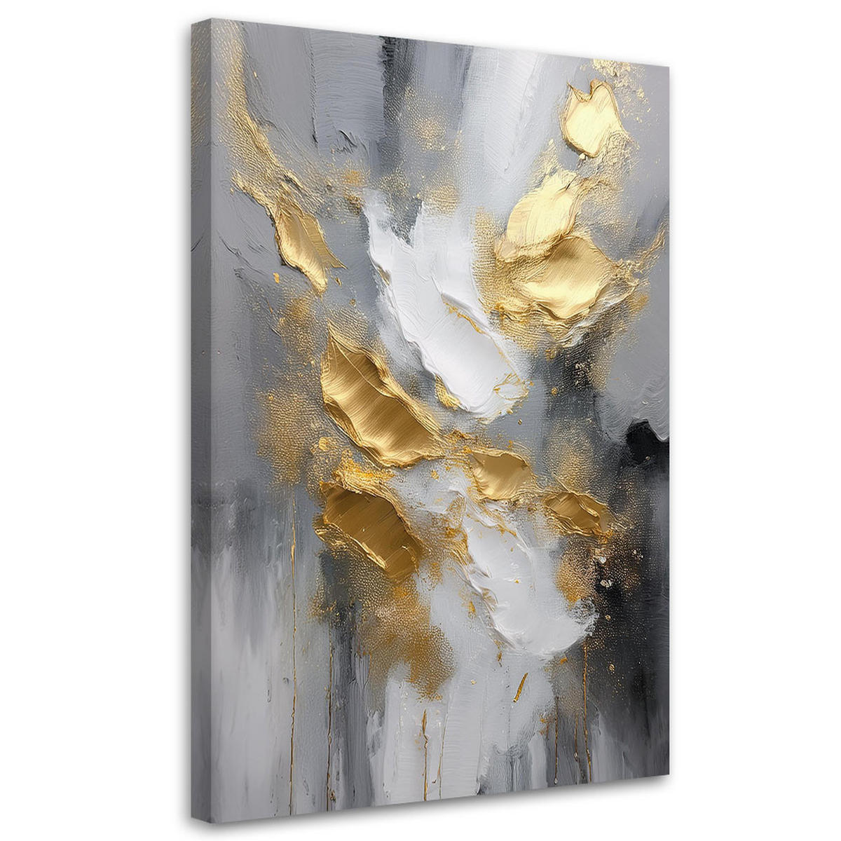 WANDBILD marmor glamour textur gold - Grau, Textil (40/60cm) - Feeby