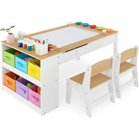 KINDERTISCH mit 2 Stühlen 3-teiliges Set Natur mit 2 Ablagen - Multicolor, Holzwerkstoff (60/55/109cm)