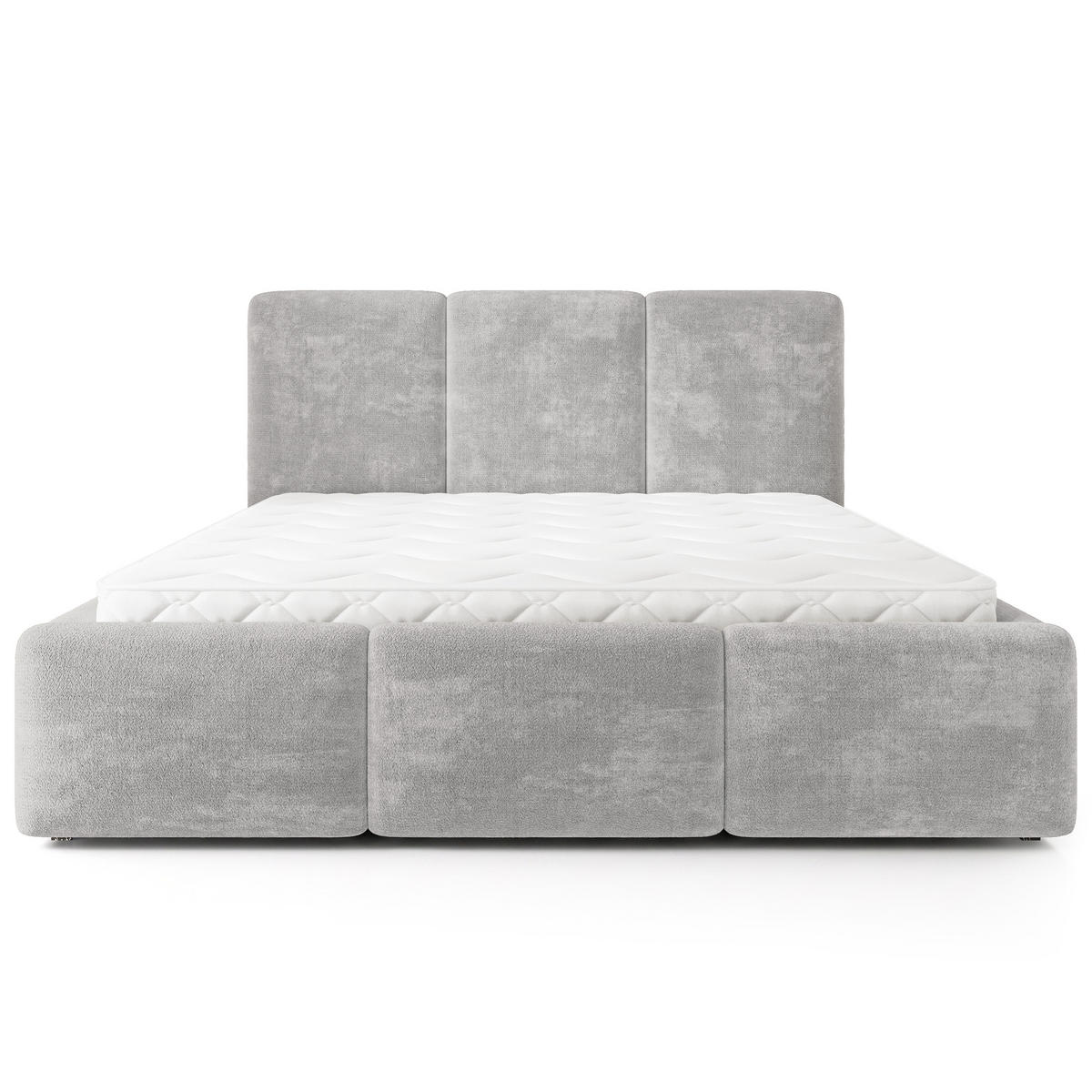 POLSTERBETT MORENA LM 160x200 cm mit Bettkästen - Hellgrau - Hellgrau, Holz (160/200cm) - MASSENO