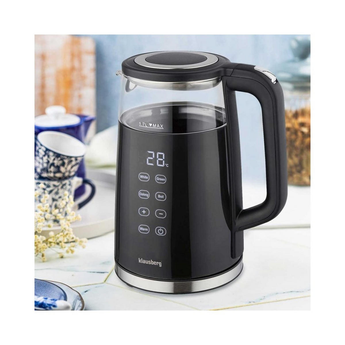 WASSERKOCHER ELEKTRISCH Schwarz 21/18/24 cm 61571 - Schwarz, Metall (18/24/21cm) - Klausberg 