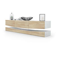 LOWBOARD City Fronten in Eiche sägerau - Eiche San Remo, Holzwerkstoff (178/48/39cm) - Vladon