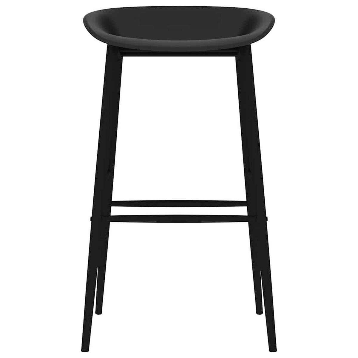 BARHOCKER 48/46/85 cm, aus PP und Metall, in Schwarz, 2-teiliges Set - Schwarz, Kunststoff (48/95.5/47.5cm) - vidaXL