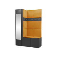 GARDEROBEN-SET Orion X - Graphitfarben/Orange, Holzwerkstoff/Kunststoff (124/186/46cm) - MIRJAN24