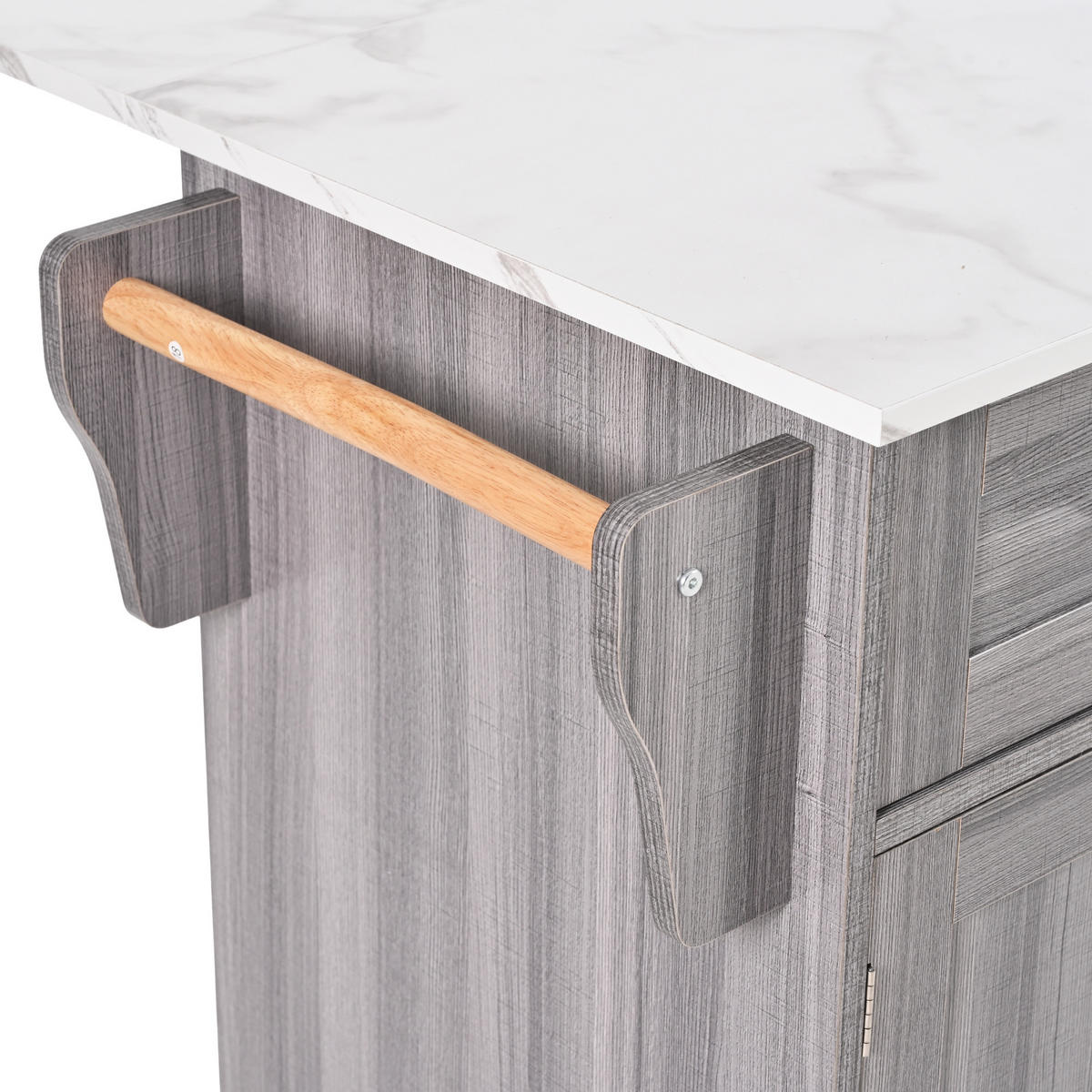 KÜCHENINSEL DE-41356 139/46-71/91,5 cm, klappbare Arbeitsplatte Grau - Grau, Holzwerkstoff (139/91.5/46cm) - ComfortXL