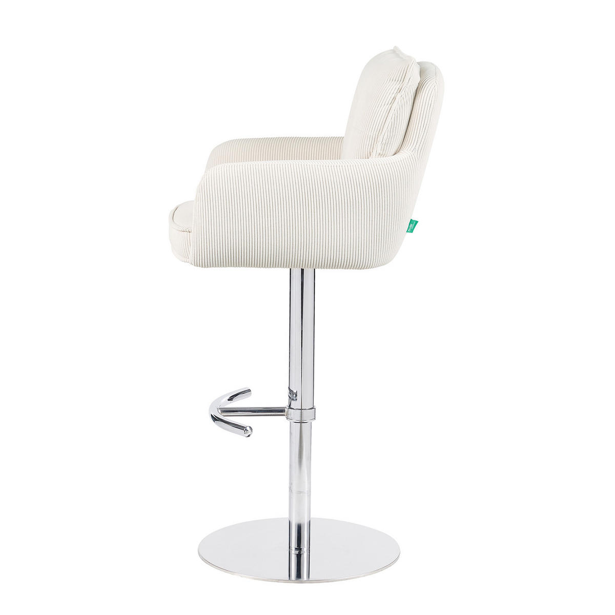 BARHOCKER Kira 2er-Set - Chromfarben/Creme, Textil/Metall (55/95/58cm) - DUBI Möbel