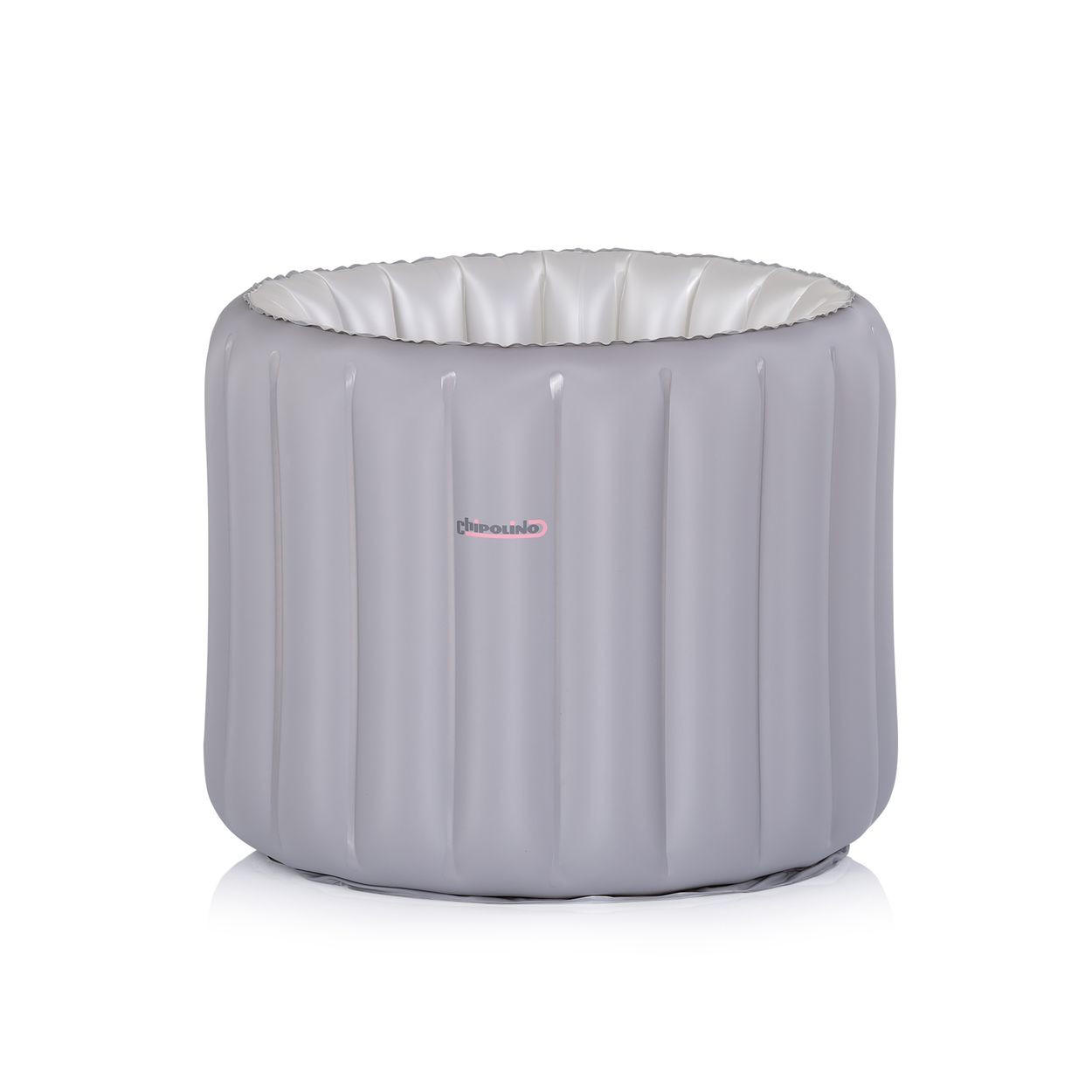 BABYBADEWANNE Bubble Nest grau aufblasbar, rund, Sitz, Pumpe, Badehilfe - Grau, Kunststoff (48/59cm) - Chipolino