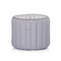 BABYBADEWANNE Bubble Nest grau aufblasbar, rund, Sitz, Pumpe, Badehilfe - Grau, Kunststoff (48/59cm) - Chipolino