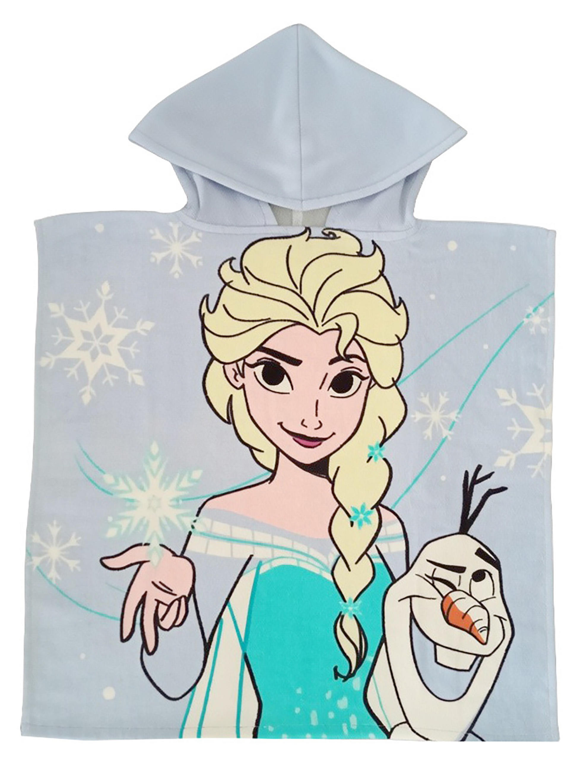 BADEPONCHO Disney Die Eiskönigin Elsa & Olaf Frozen Blau 50 x 100 cm - Blau, Textil (Einheitsgrößenull) - Disney