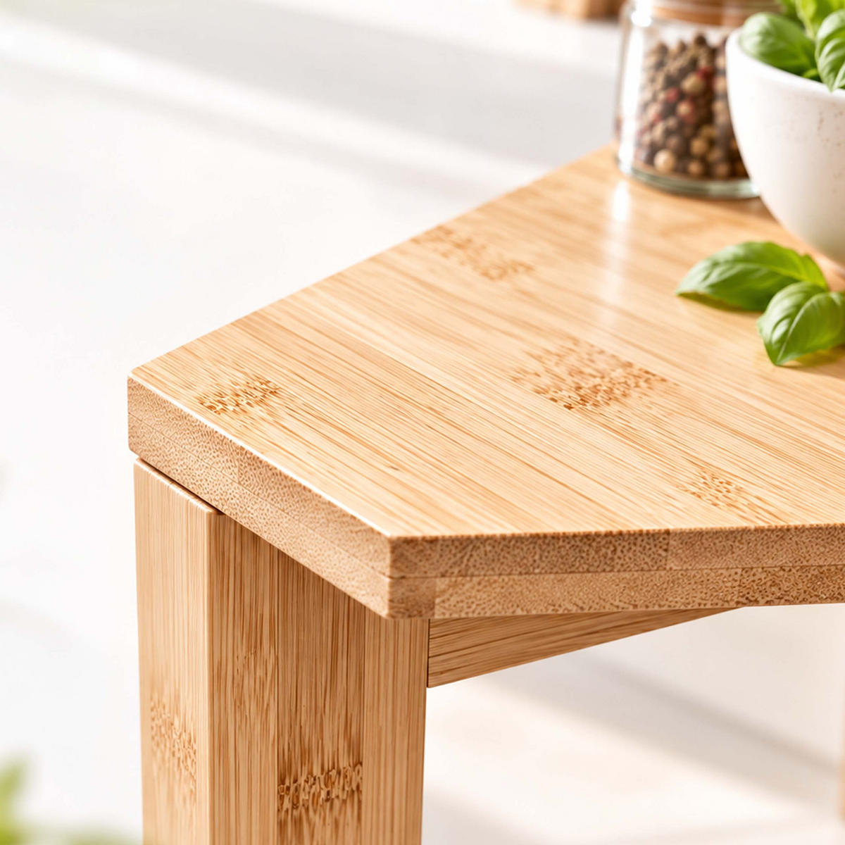 REGAL Natur Bambus Eckregal 2 Ebenen 15x30x30 cm - Hellbraun, Holz (30/15/30cm) - Relaxdays