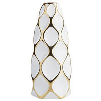 BLUMENVASE Steinzeug weiß Avila - Weiß, Stein (36cm) - Beliani