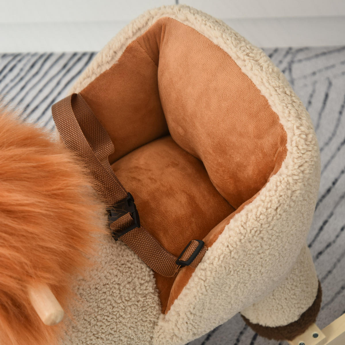 SCHAUKELPFERD DE-18225 Löwe, mit Musikfunktion Braun - Braun, Holzwerkstoff (35/50/68cm) - ComfortXL