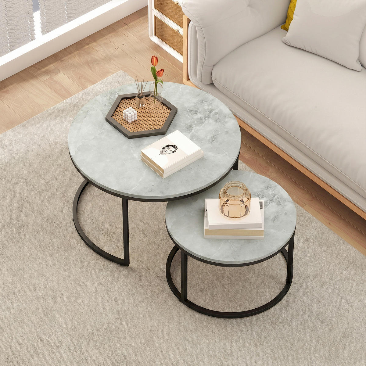 BEISTELLTISCH Grau 78.5/78.5/46.5cm - Grau, Metall (78.5/78.5/46.5cm)