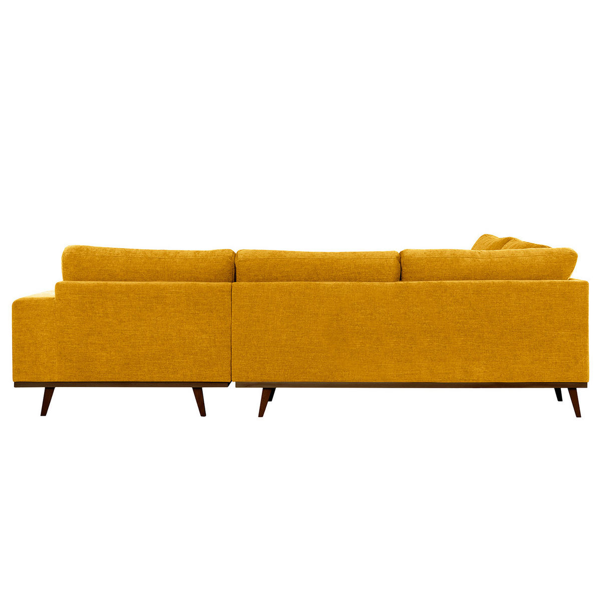 ECKSOFA mit Ottomane - Gelb/Buchefarben, Buchenholz/Textil (287/219cm) - home24