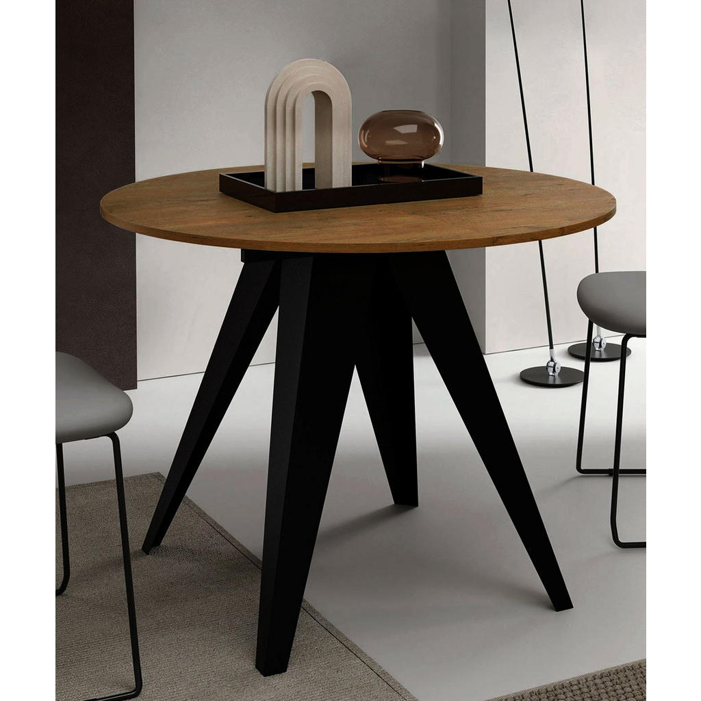 Thumbnail - Feldmann-Wohnen Esstisch, Anthrazit, Holz, Rund,Rund, Stativgestell, 100x76x100 cm, Esszimmer, Tische, Esstische