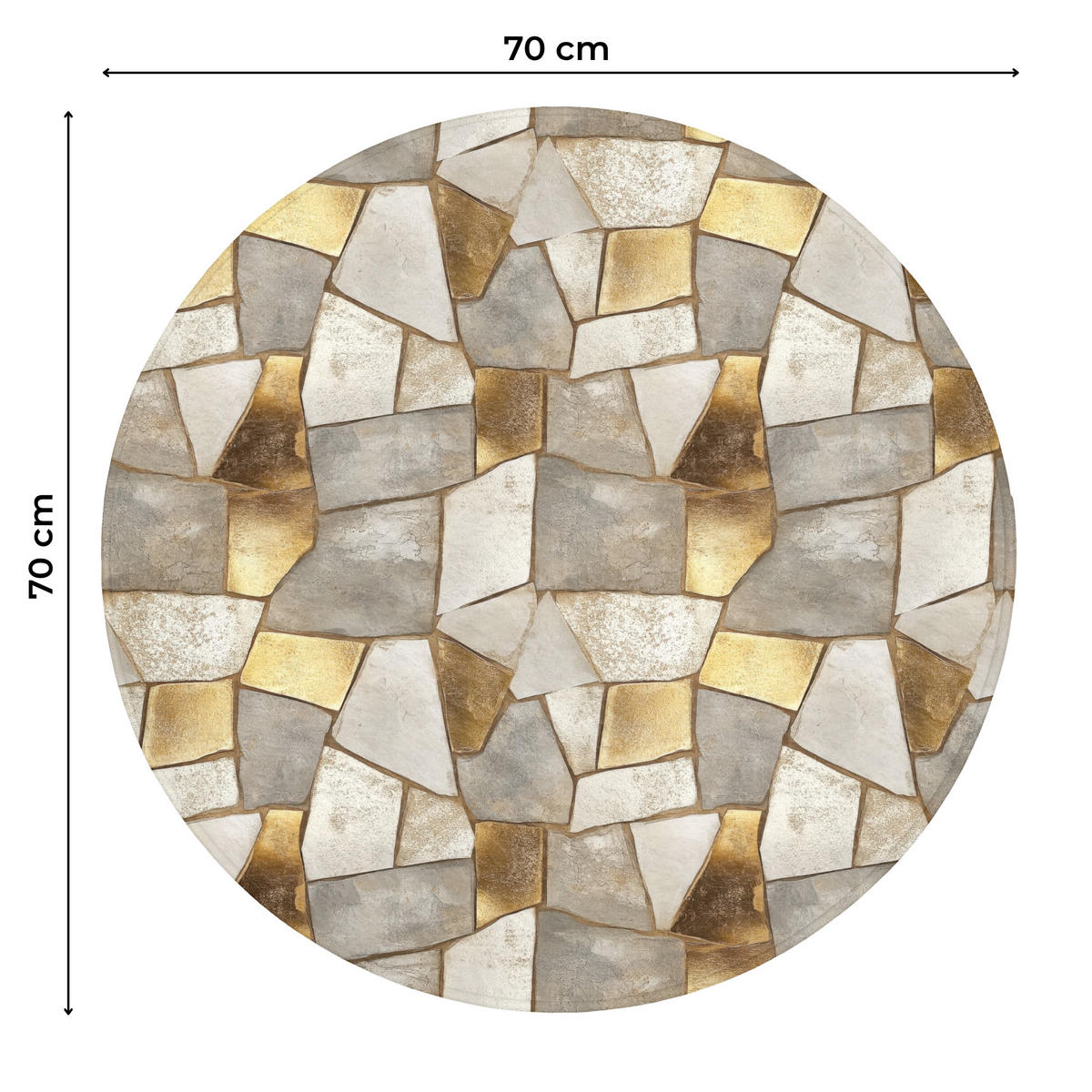 WC PŘEDLOŽKA Mozaika - Mramor - Zlato 70x70 cm - šampaňská, textil/plast (70/1cm) - OnlyWow