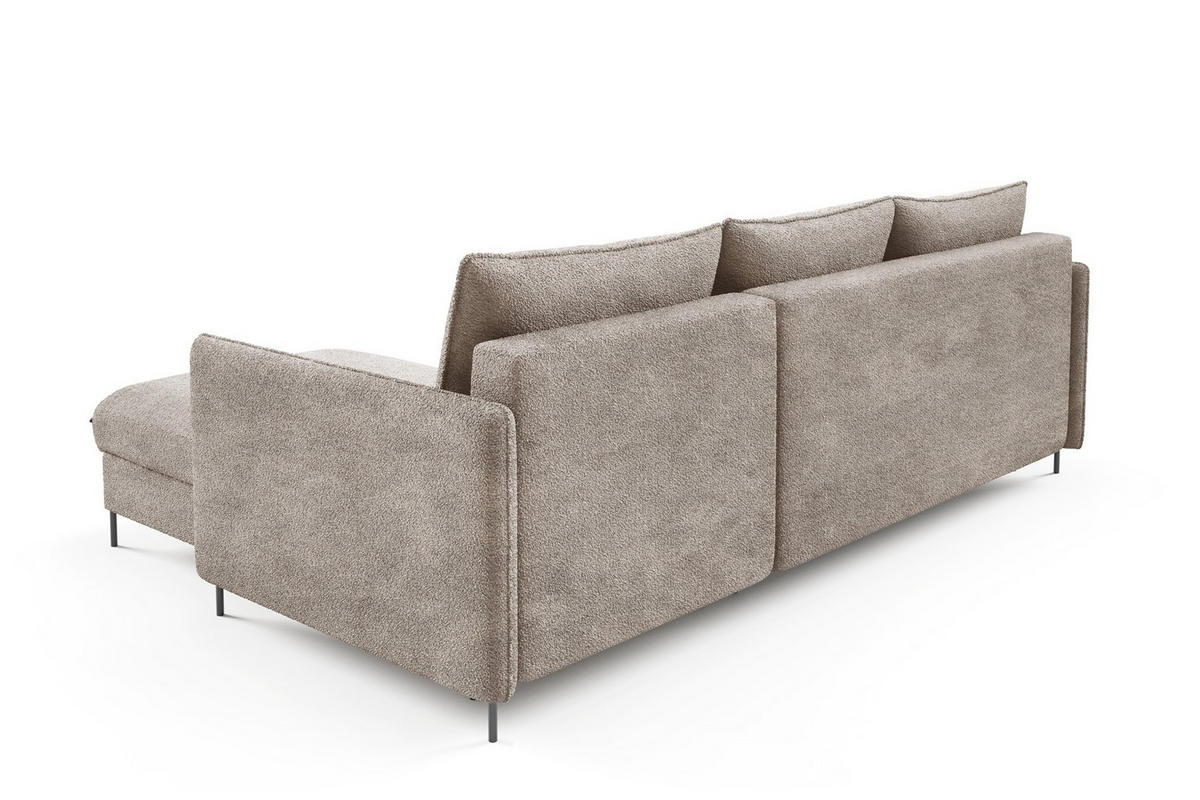 ECKSOFA Belis Boucle in Beige, Schlafsofa - Beige, Holzwerkstoff/Textil (216/165cm) - Bettso