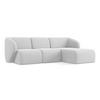 ECKSOFA Rechts Bouclé Stoff Grau - Silberfarben/Schwarz, Holzwerkstoff/Kunststoff (248/166cm) - Makamii