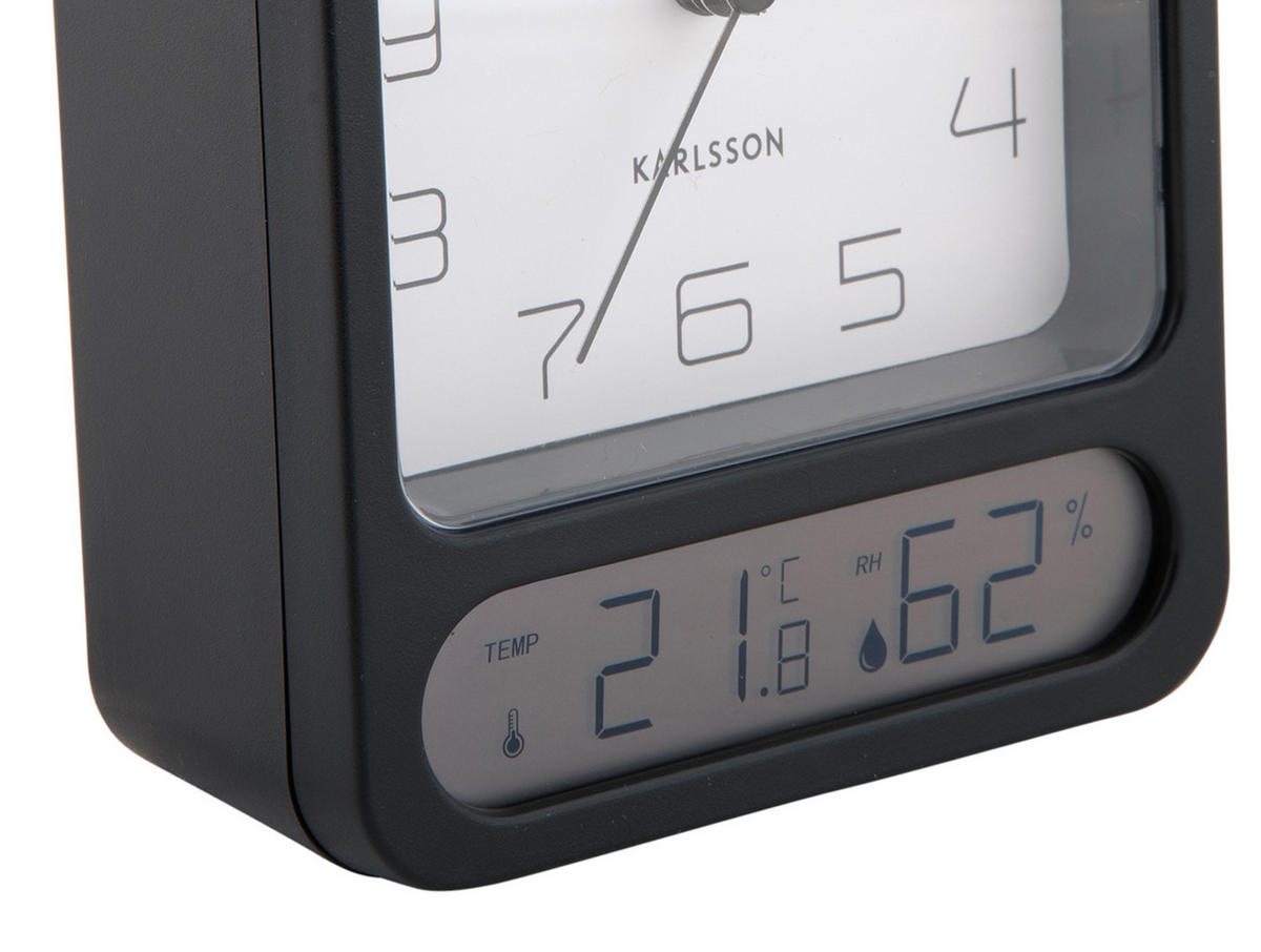 WECKER Duo 9.7/9.7/12 cm - Schwarz, Kunststoff (9.7/12/9.7cm) - Karlsson