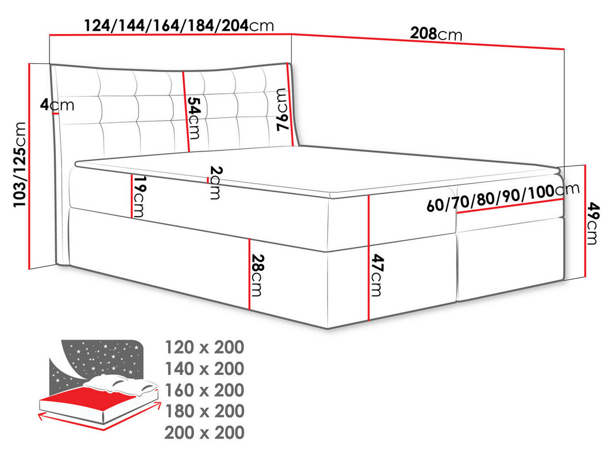 BOXBETT Havana - Creme, Holz (140/200cm) - MIRJAN24
