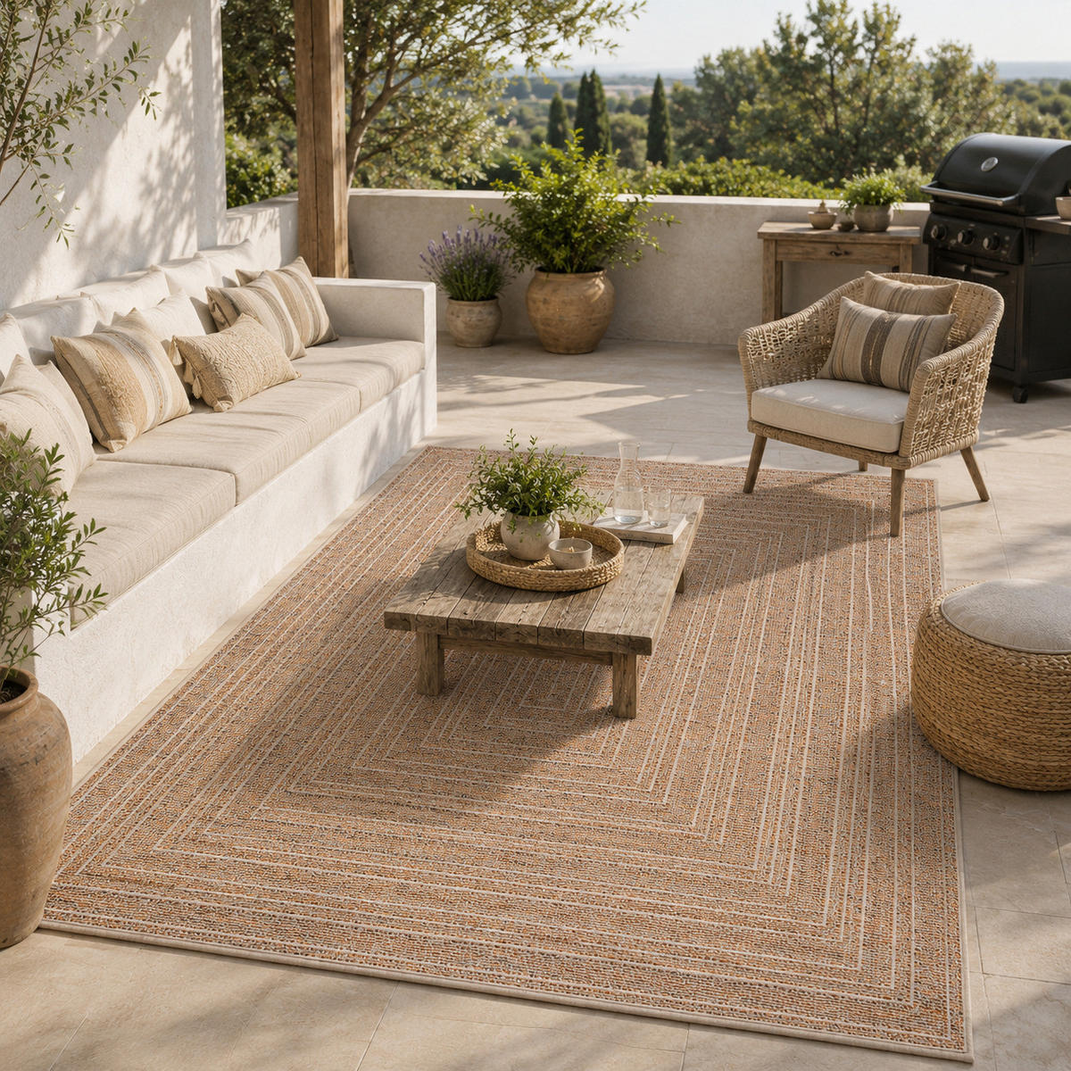 PANAMA IN- UND OUTDOOR TEPPICH - Braun, Textil (80/120cm) - Pergamon