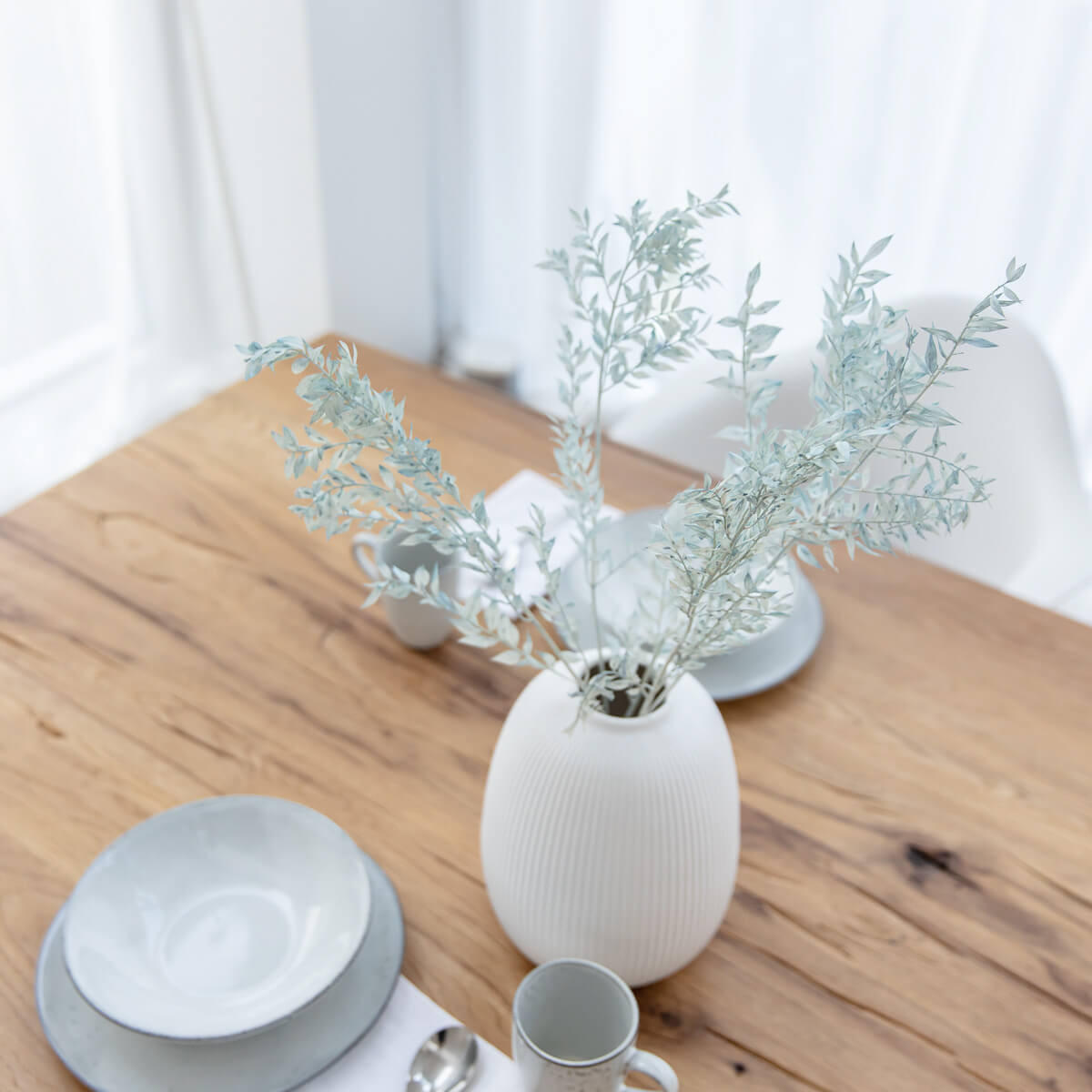 RUSKUS / Mäusedorne konserviert - weiß - Weiß, Naturmaterialien (75cm) - Lykke & You