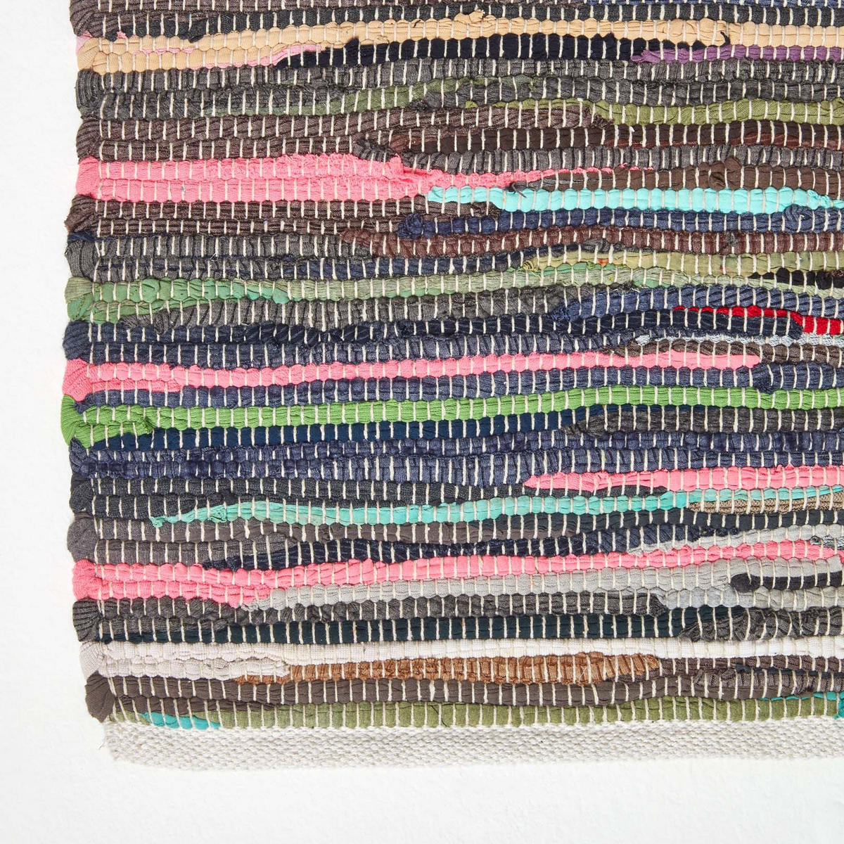 FLICKENTEPPICH-LÄUFER bunt gestreift 66/200 cm - Multicolor, Textil (66/200cm) - Homescapes